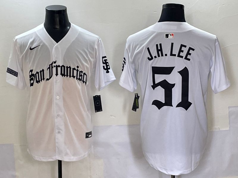 Men 2025 San Francisco Giants #51 J.H.Lee White Five generations Joint Name Nike MLB Jersey style 12->san francisco giants->MLB Jersey